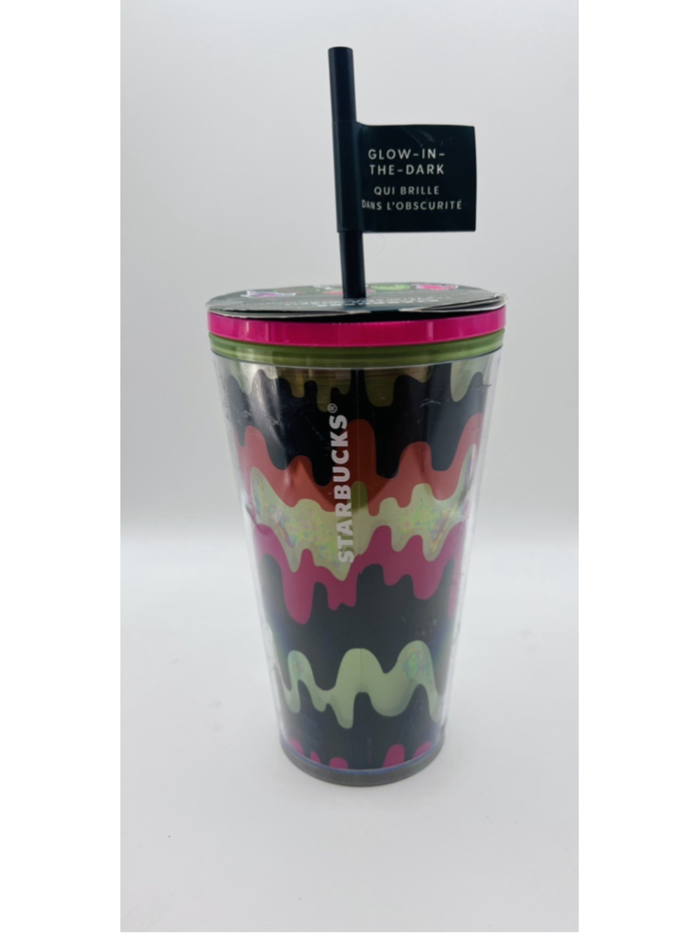 NWT Starbucks 2023 Halloween Tumbler Cup 16 oz Glow In The Dark Drippy Wave NEW